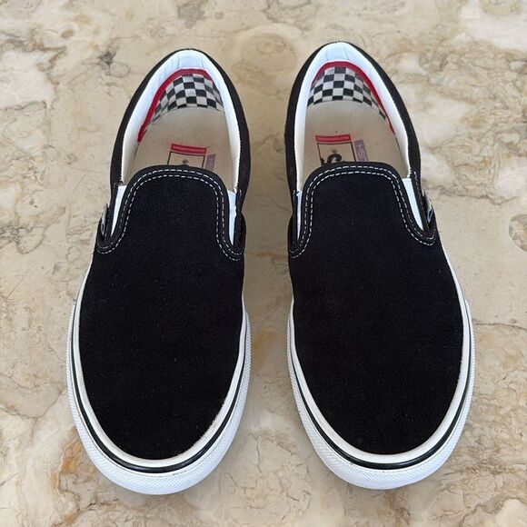 Vans Skate Slip-On Unisex Shoes Black Suede Leather - As New - Picture 3 of 13